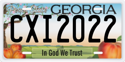 GA license plate CXI2022
