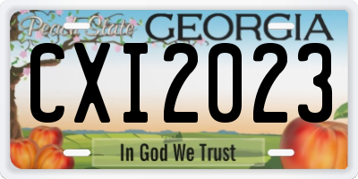 GA license plate CXI2023