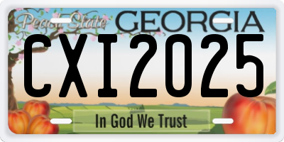 GA license plate CXI2025