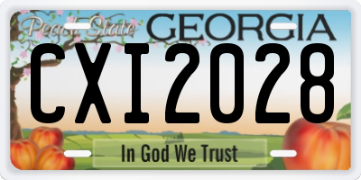 GA license plate CXI2028