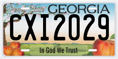 GA license plate CXI2029