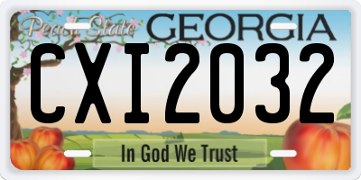 GA license plate CXI2032