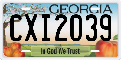 GA license plate CXI2039