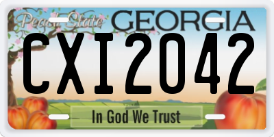GA license plate CXI2042