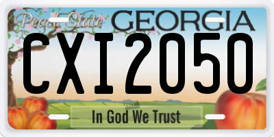 GA license plate CXI2050