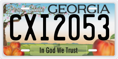 GA license plate CXI2053