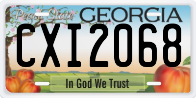 GA license plate CXI2068