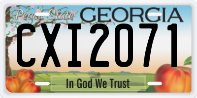 GA license plate CXI2071