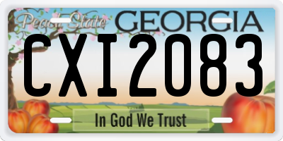GA license plate CXI2083