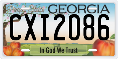 GA license plate CXI2086