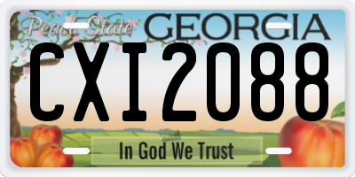GA license plate CXI2088