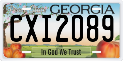 GA license plate CXI2089