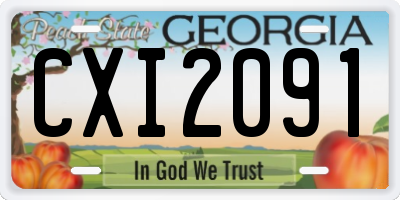 GA license plate CXI2091