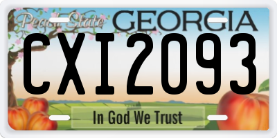 GA license plate CXI2093