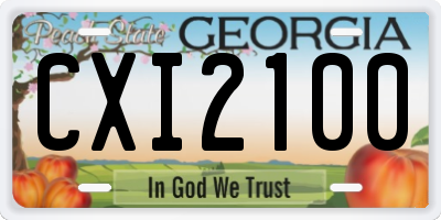 GA license plate CXI2100