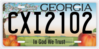 GA license plate CXI2102