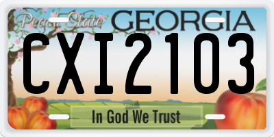 GA license plate CXI2103