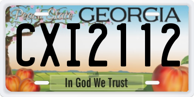GA license plate CXI2112
