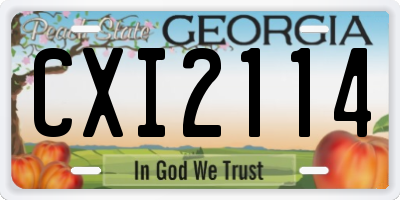 GA license plate CXI2114
