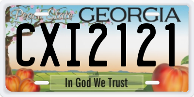 GA license plate CXI2121