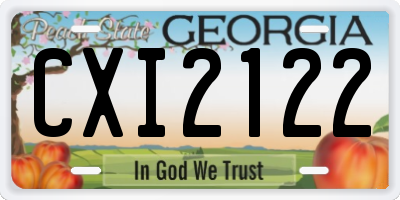 GA license plate CXI2122