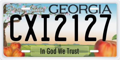 GA license plate CXI2127
