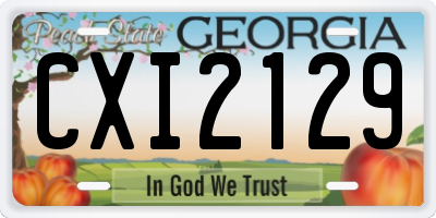 GA license plate CXI2129