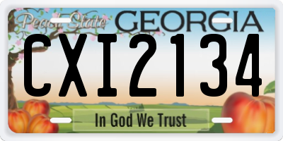 GA license plate CXI2134