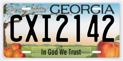 GA license plate CXI2142
