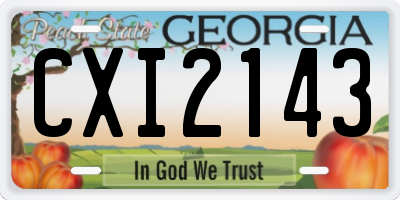 GA license plate CXI2143