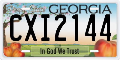 GA license plate CXI2144