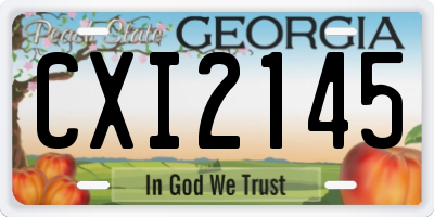 GA license plate CXI2145