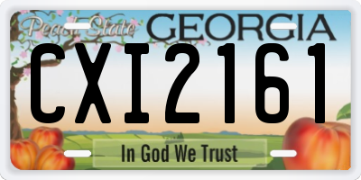 GA license plate CXI2161