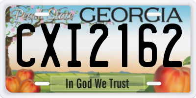 GA license plate CXI2162