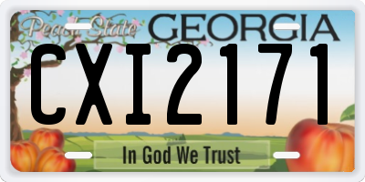 GA license plate CXI2171