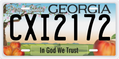 GA license plate CXI2172