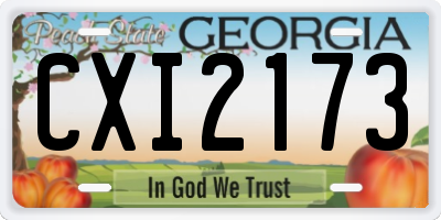 GA license plate CXI2173