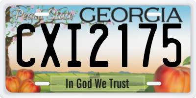GA license plate CXI2175