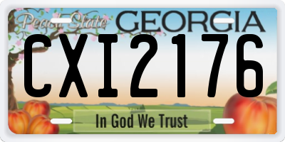 GA license plate CXI2176