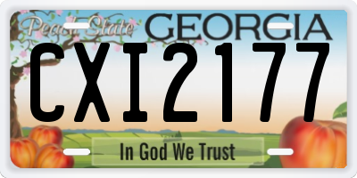 GA license plate CXI2177