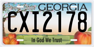 GA license plate CXI2178