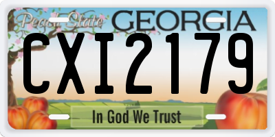 GA license plate CXI2179