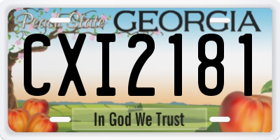 GA license plate CXI2181