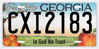 GA license plate CXI2183