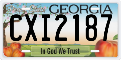 GA license plate CXI2187