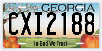 GA license plate CXI2188