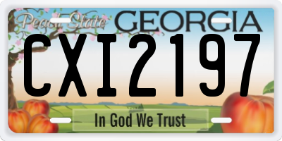 GA license plate CXI2197