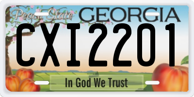 GA license plate CXI2201