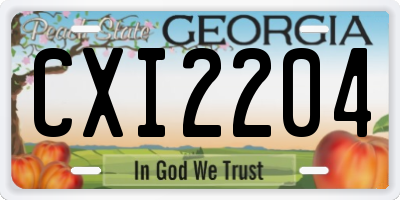 GA license plate CXI2204