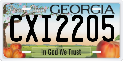 GA license plate CXI2205